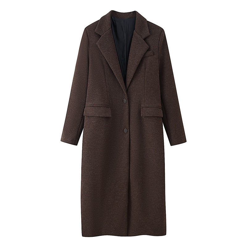 Casual Solid Color Woolen Coat Women's Loose Elegant Jacket