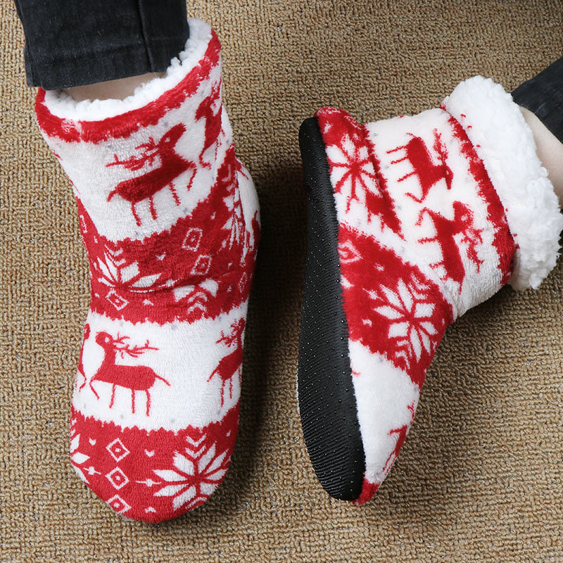 Soft Ankle Height House Slipper Booties in Various Patterns and Colors-Theone Apparel