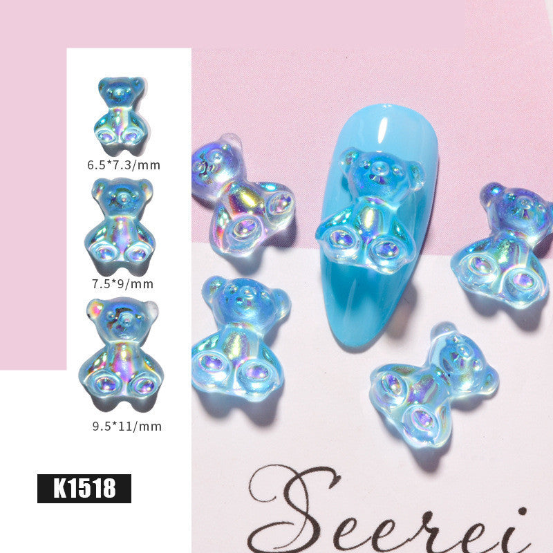 Women's Gummy Bear Glitter Nail Adornments for DIY Nails-Blue-Theone Apparel
