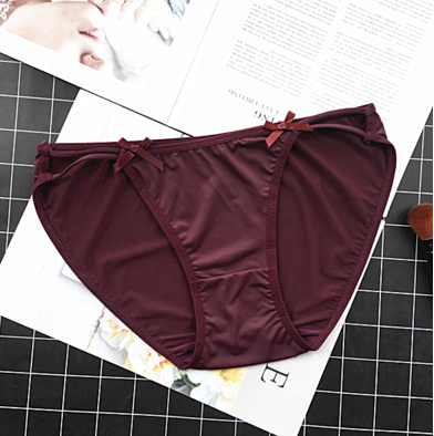 Full Coverage Low Waist Opaque Panties with Bows-Purple-Theone Apparel