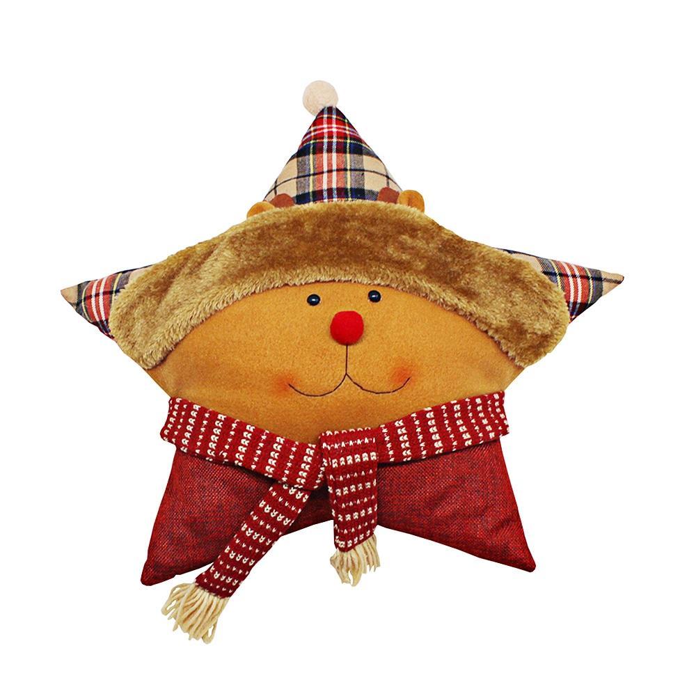 Pentagram Shaped Snowman Throw Pillow