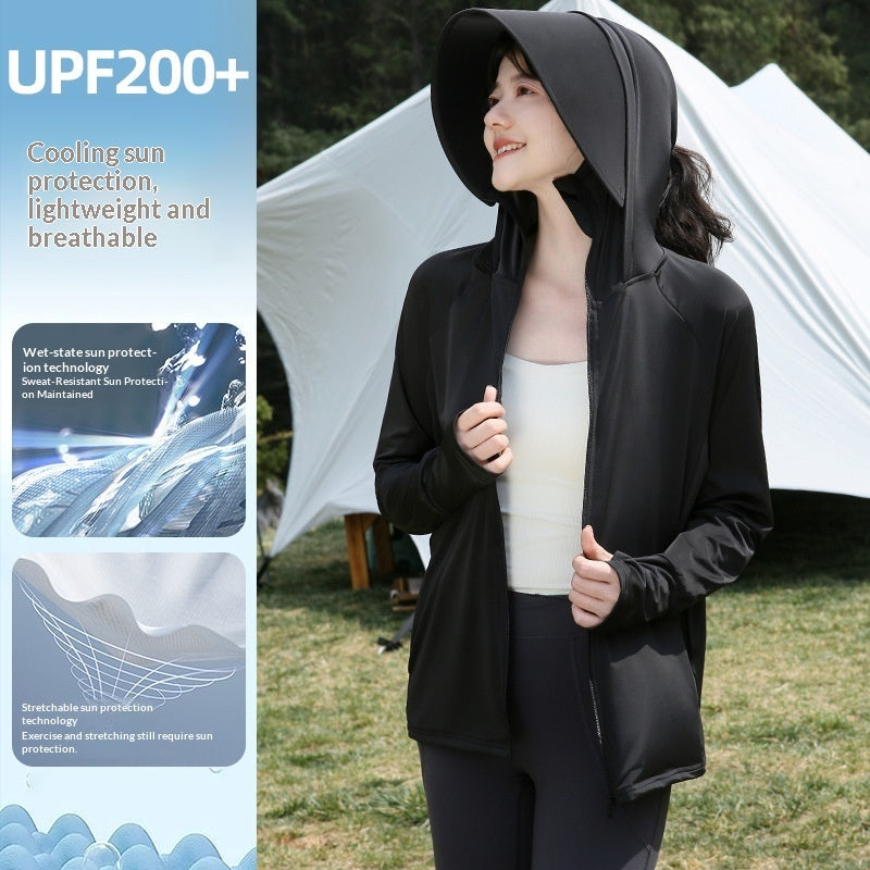 Jasmine Searches For Women's New Style Ice Silk Wide-brim Sun Protection Clothing