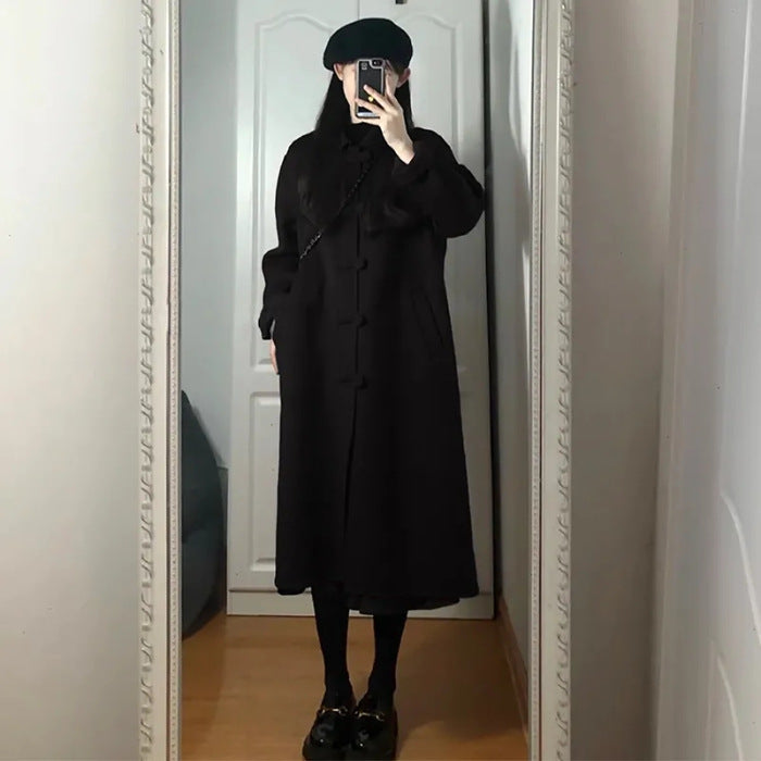 Petite Hepburn Style Mid-length Woolen Coat