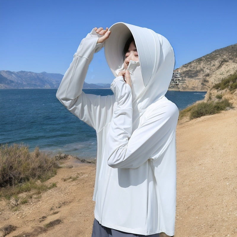 Jasmine Searches For Women's New Style Ice Silk Wide-brim Sun Protection Clothing