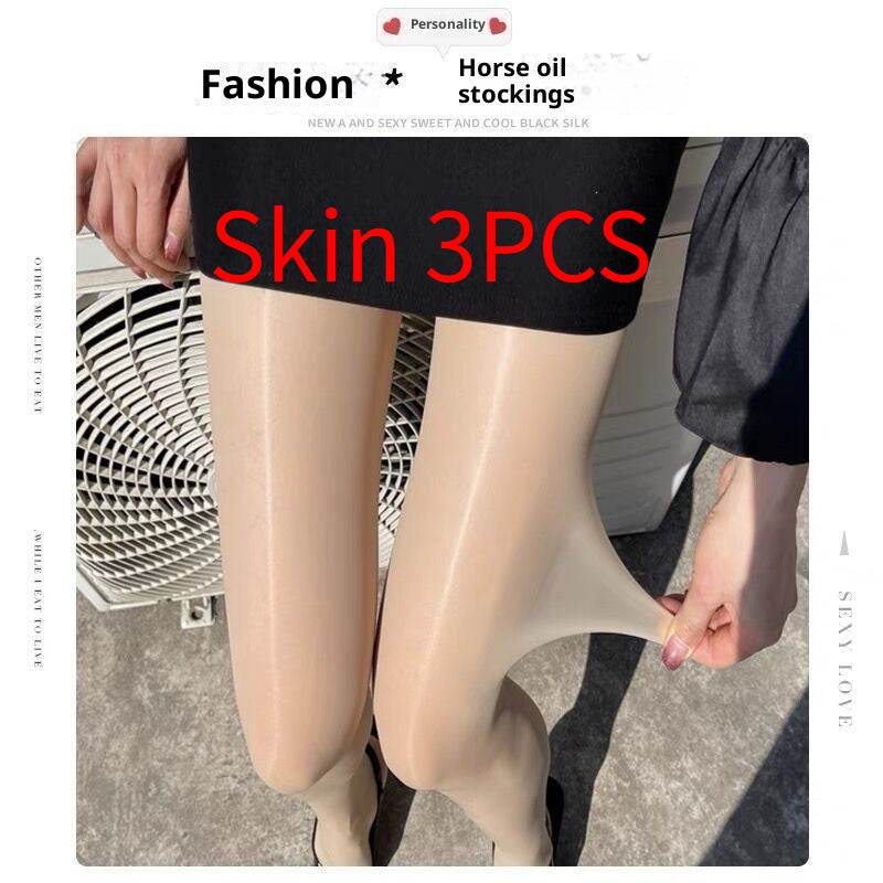 Spring And Summer Horse Oil Socks Anti-snagging Durable Superb Fleshcolor Pantynose Thin
