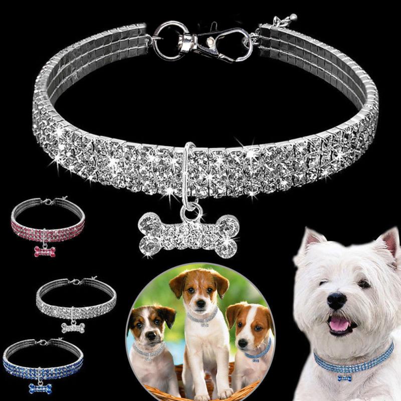 Rhinestone Crystal Dog Collar For Small And Medium Pets