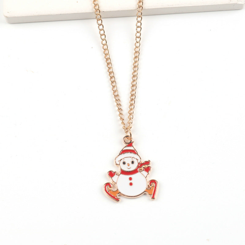 Cute Christmas Character Chain Pendant Necklace for Women & Kids in Assorted Styles