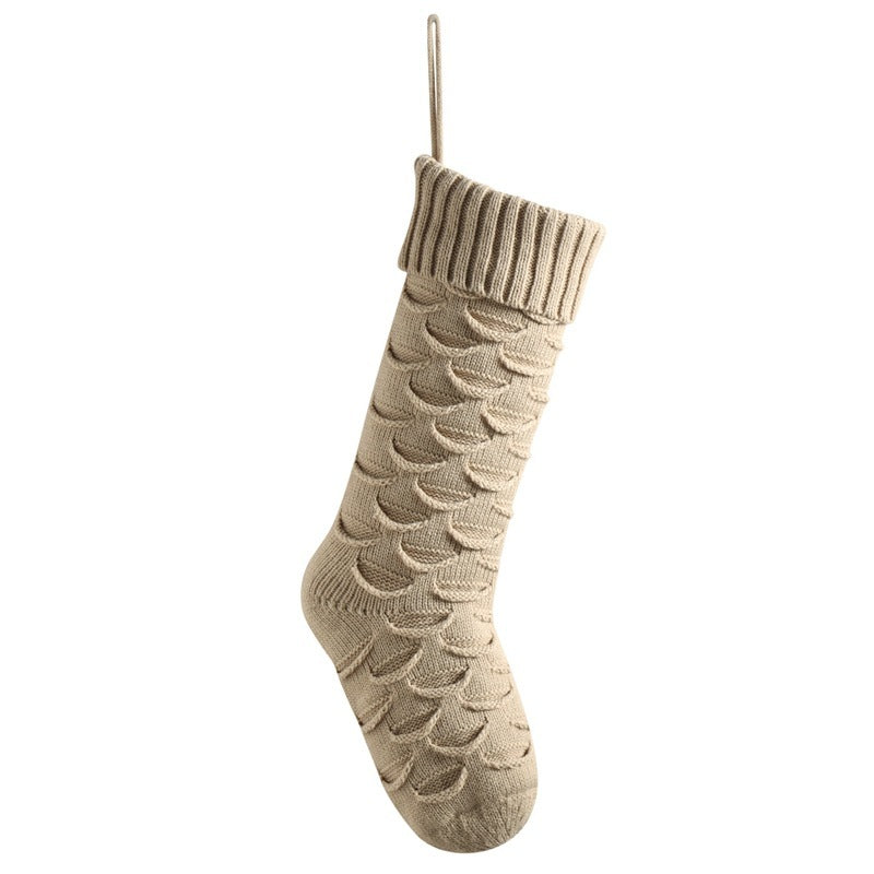 Christmas Stockings with Traditional Knit Style and Ribbed Cuff