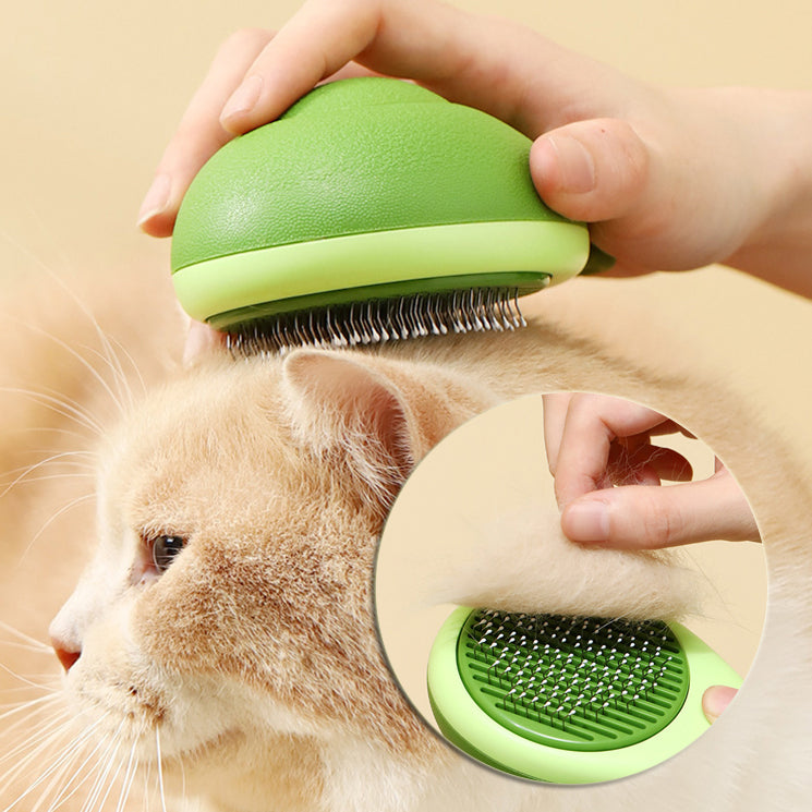 Avocado Shaped Cat Brush With Stainless Steel Needles