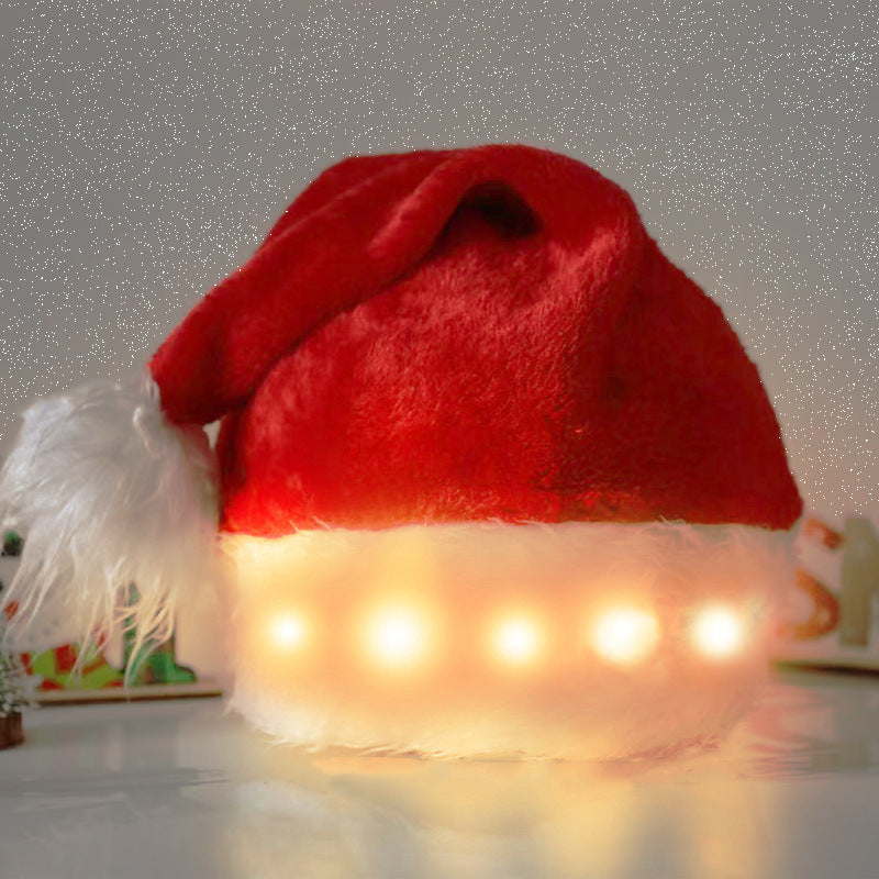 Cute Christmas Santa Hats with Built In Colorful LED Lights