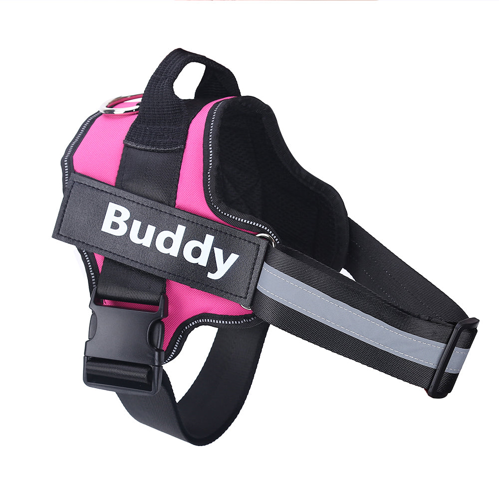 Personalized No Pull Reflective Dog Harness With Custom Patch