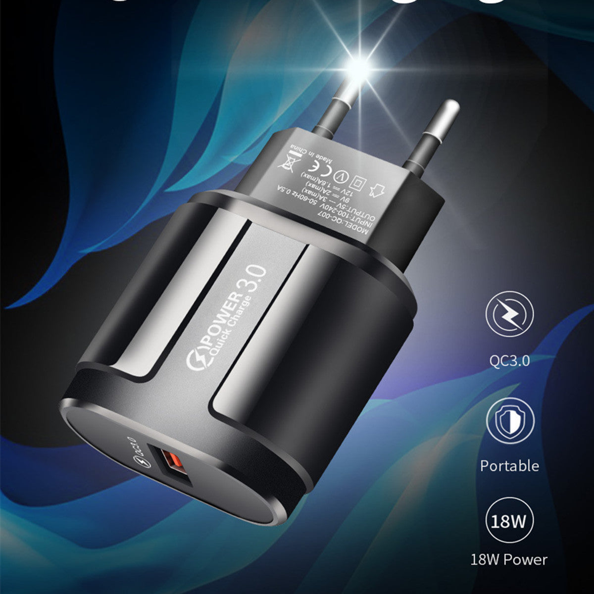 Compact Smart USB Charger With Universal Voltage And ABS Housing