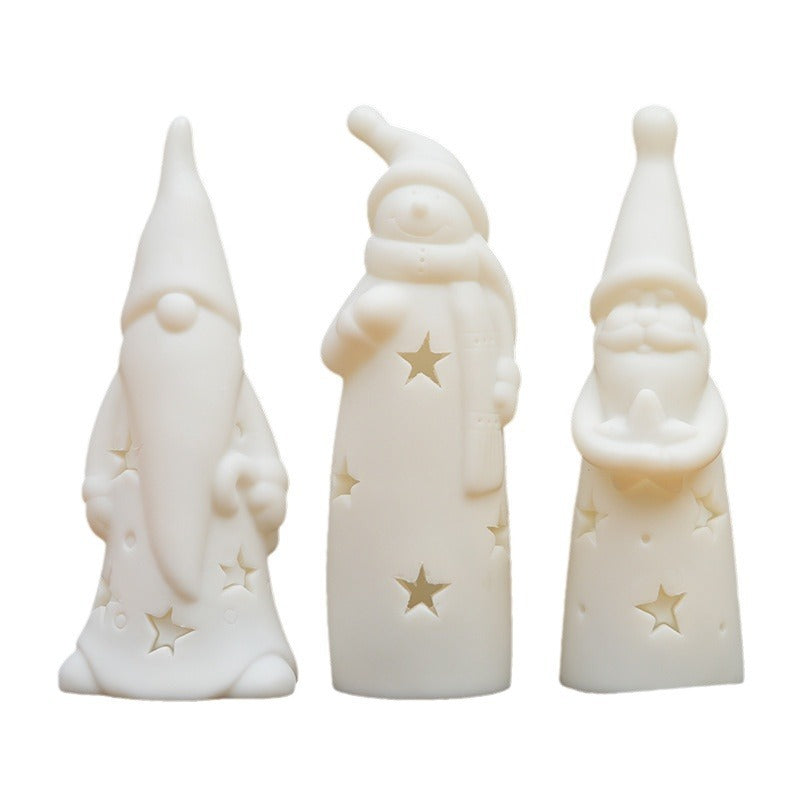 White Tall Light-Up Battery-Operated Plastic Statue Christmas Decoration in Assorted Styles