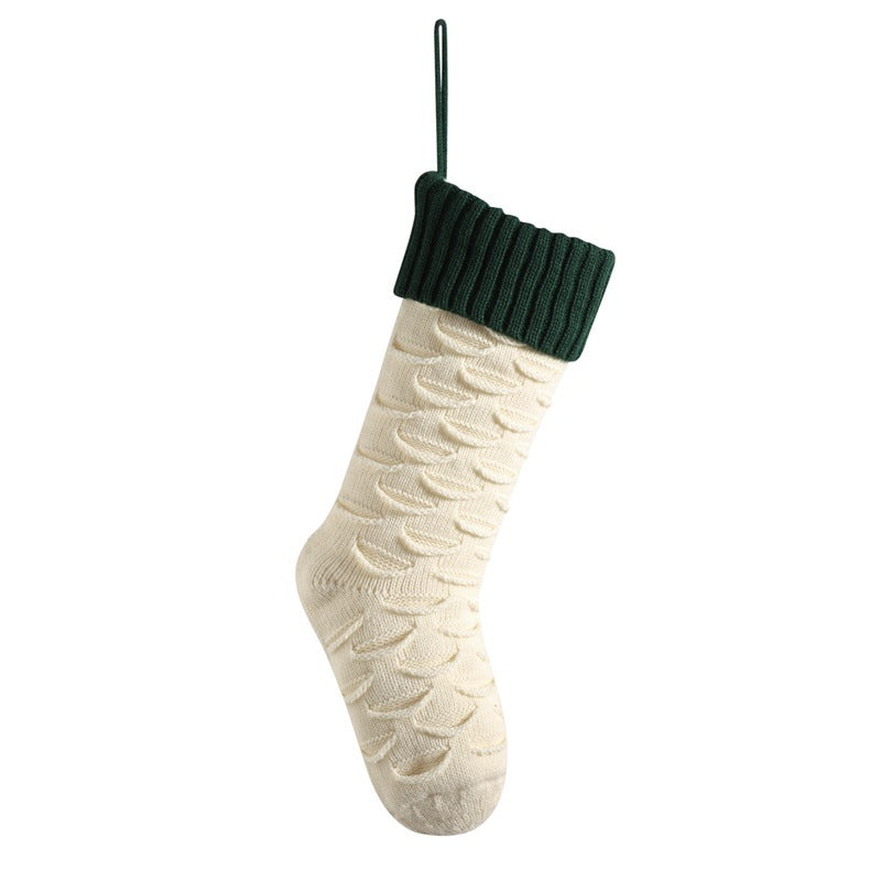 Christmas Stockings with Traditional Knit Style and Ribbed Cuff