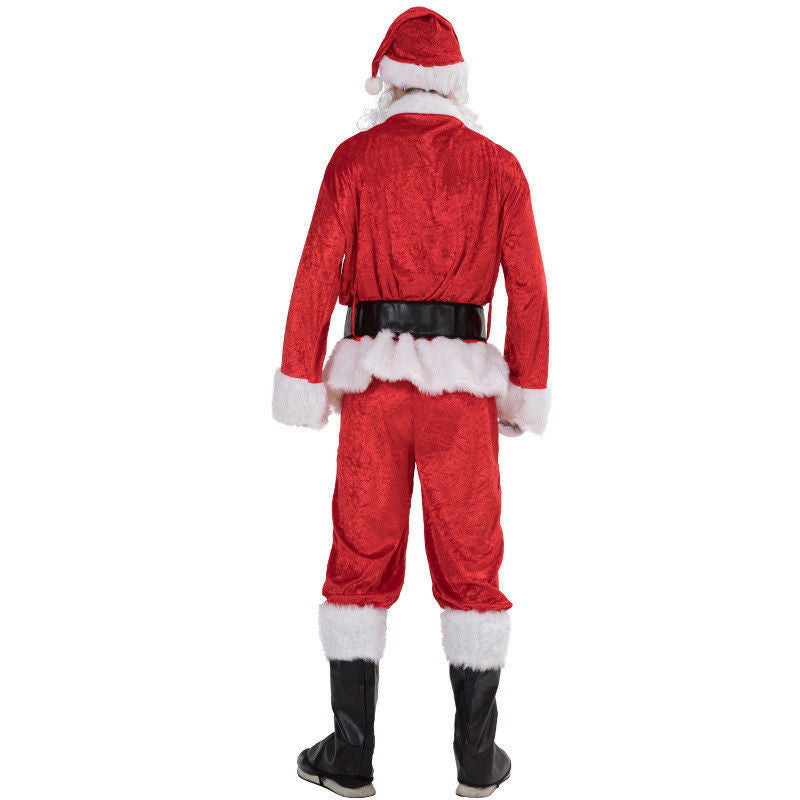 Plus size Santa Claus Volbodem Volwassen kostuum met accessoires