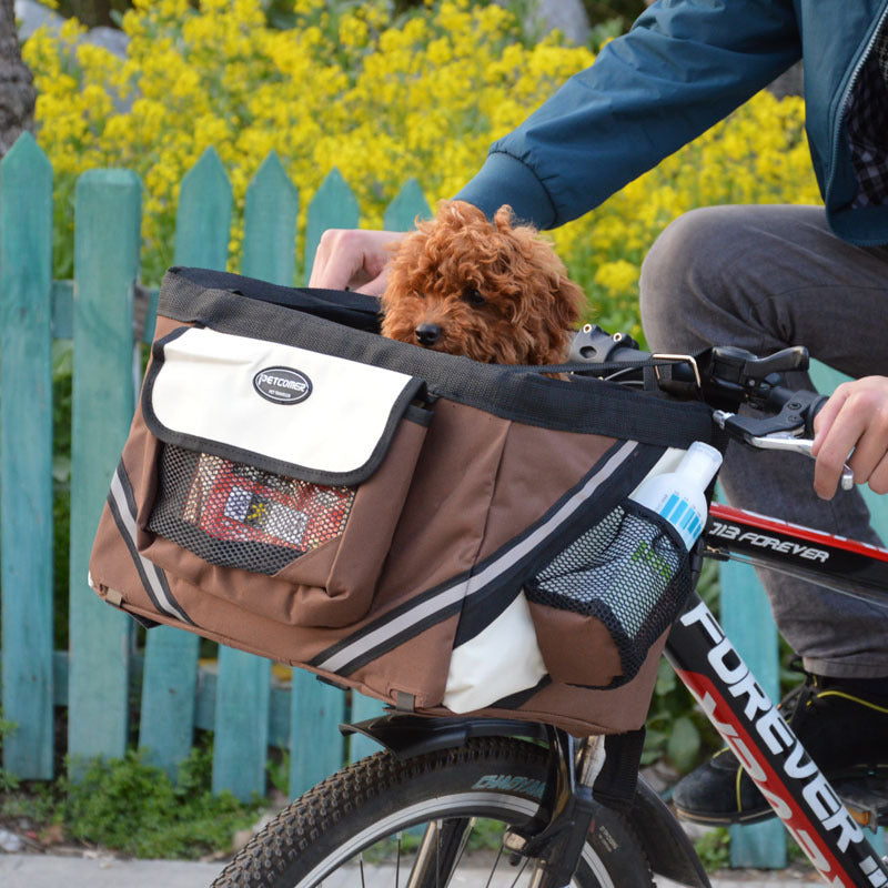 Removable Bicycle Pet Carrier Basket For Cats And Dogs