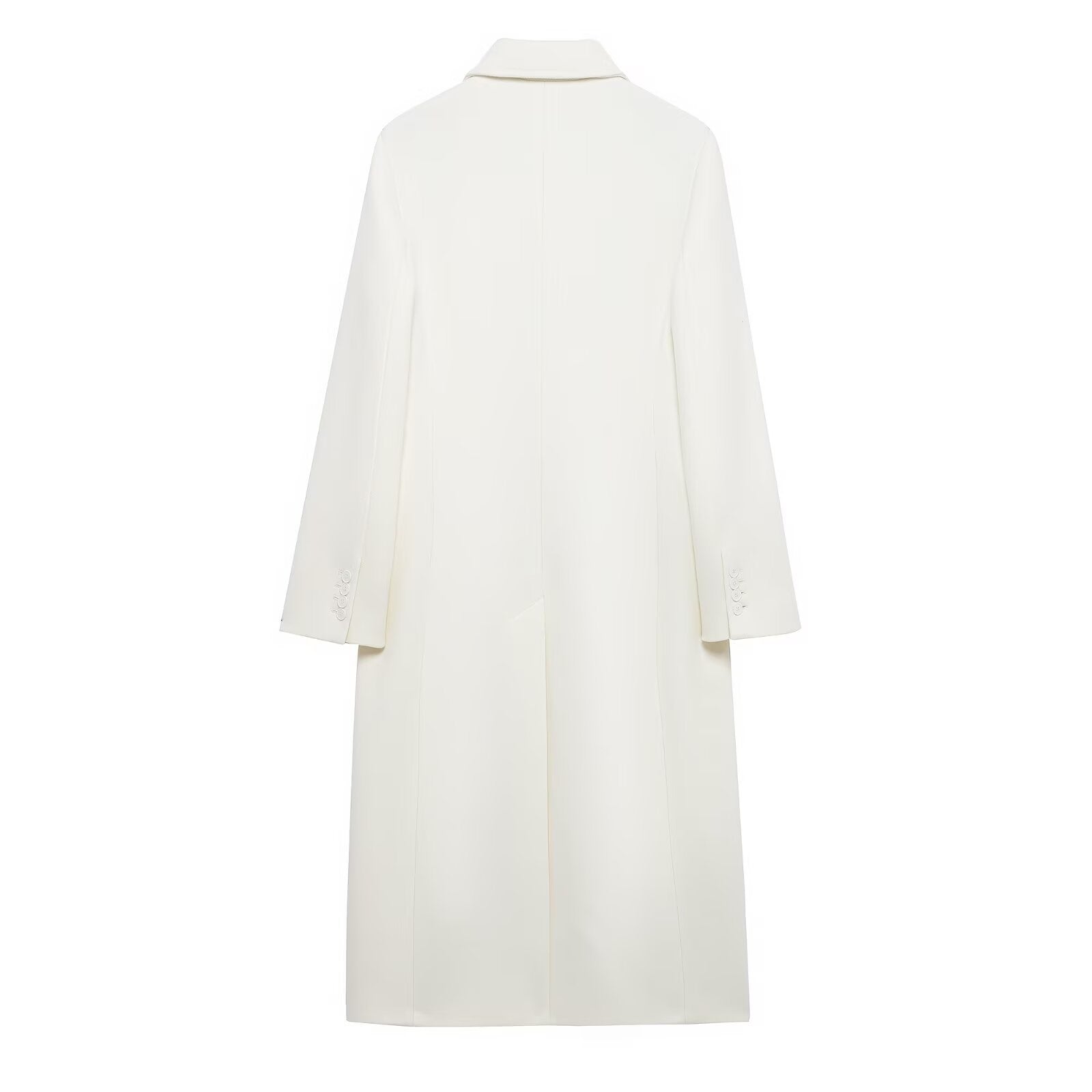 All-Match Blended Double Breasted Long Lapel Coat For Women