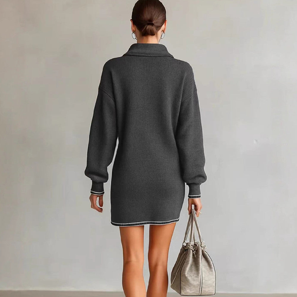 Color-block Wool Knit Women's Jacket