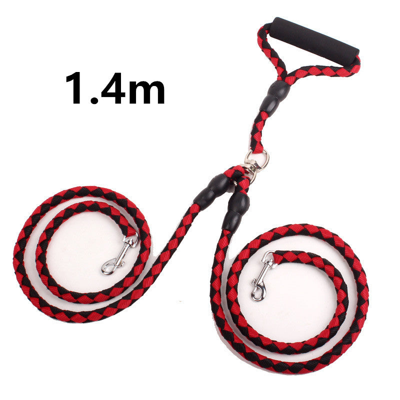 Double Ended Dog Leash Rope For Walking Two Pets