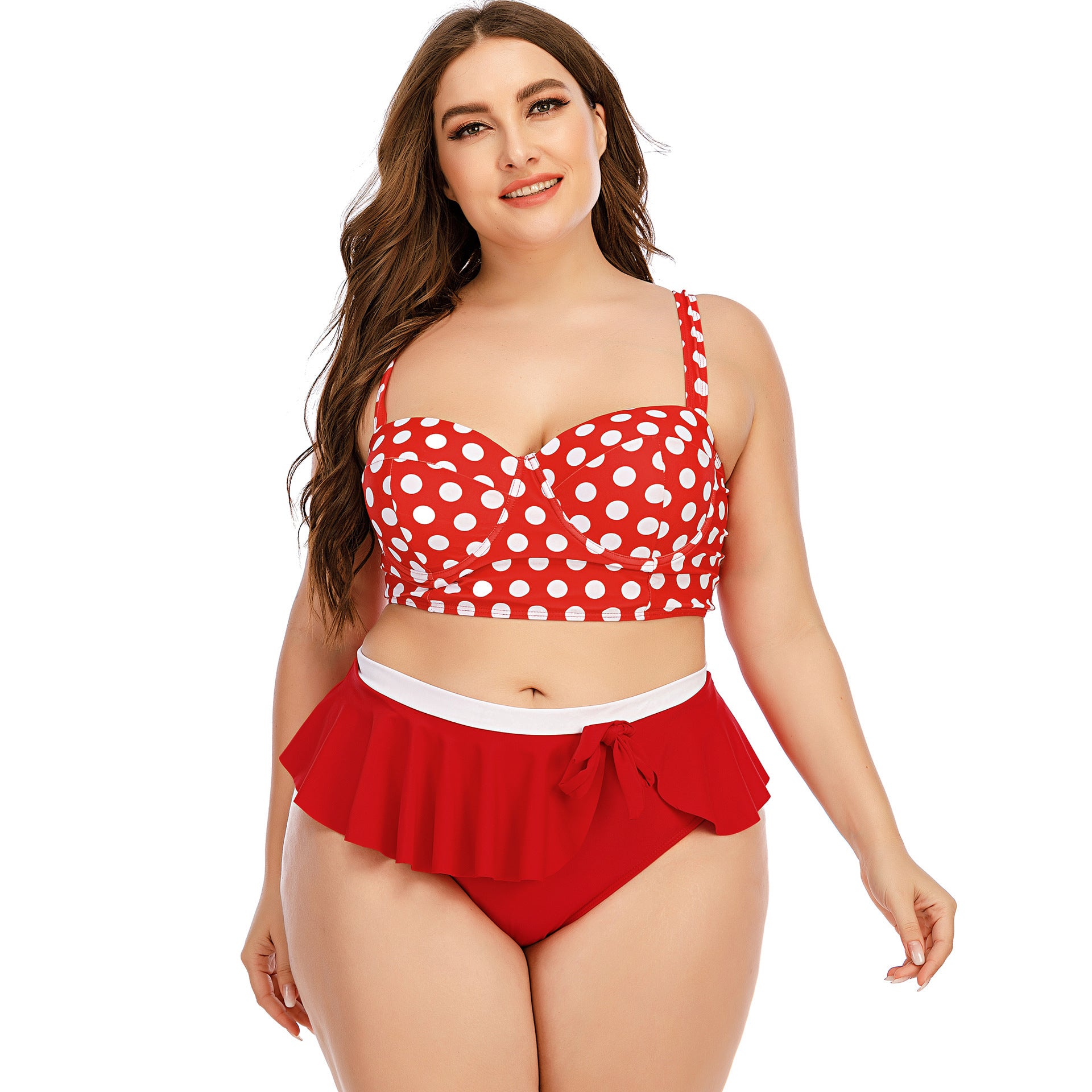 Plus-size push-up wave bikini set voor vleiende bochten