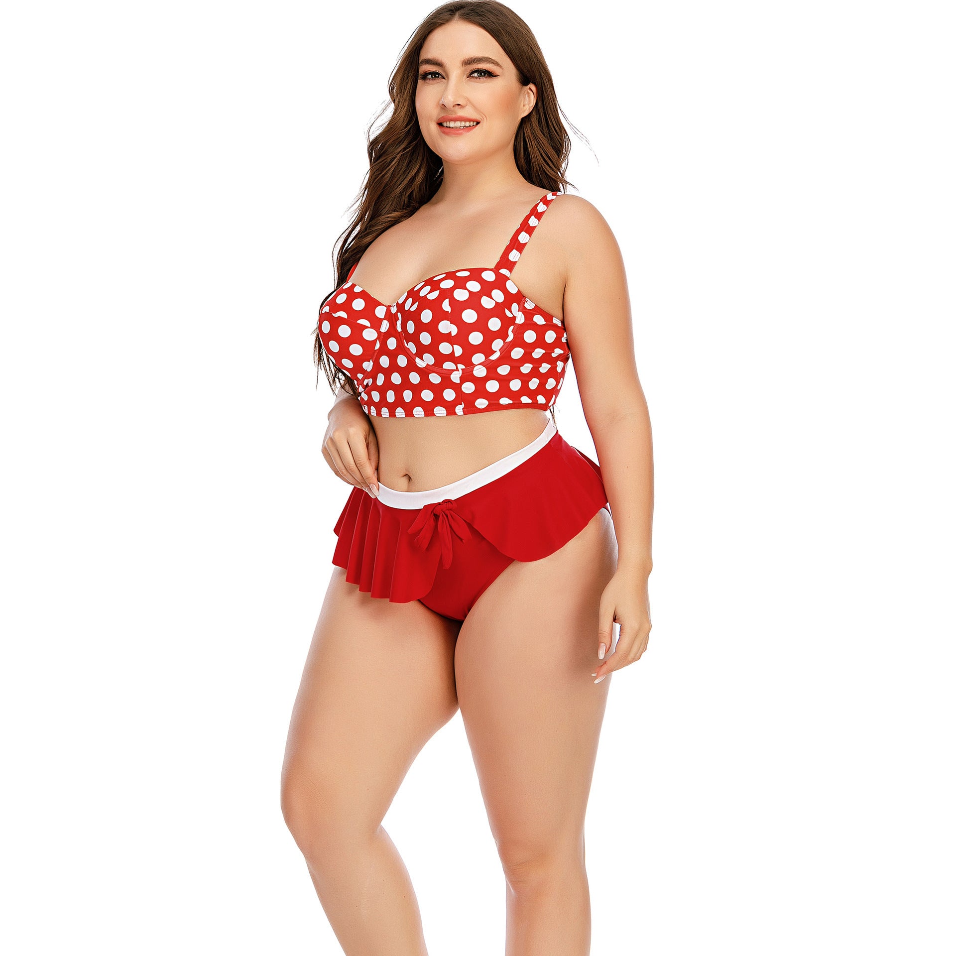 Plus-size push-up wave bikini set voor vleiende bochten