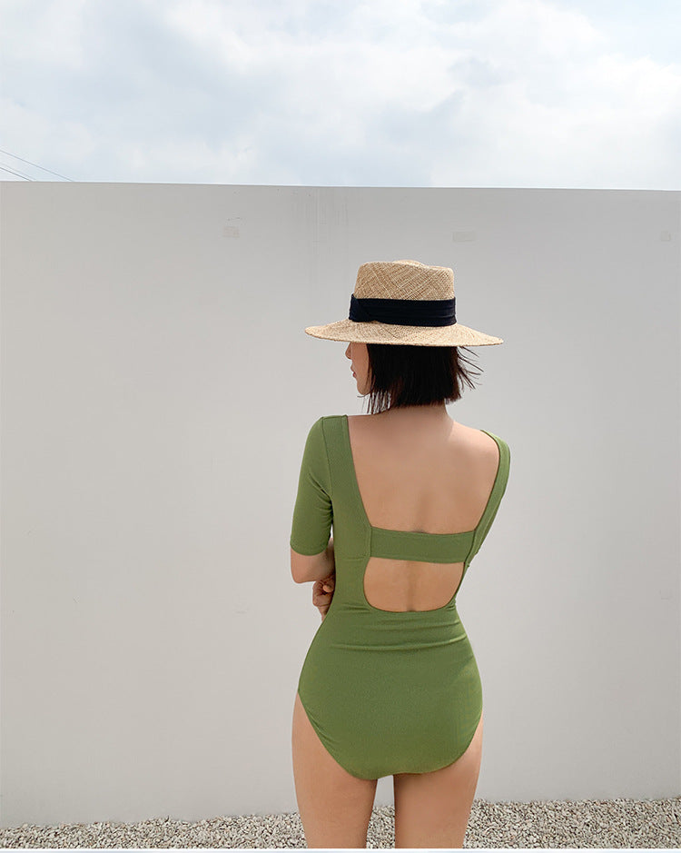 Costume da bagno monopezzo elegante per glam da spiaggia minimalista
