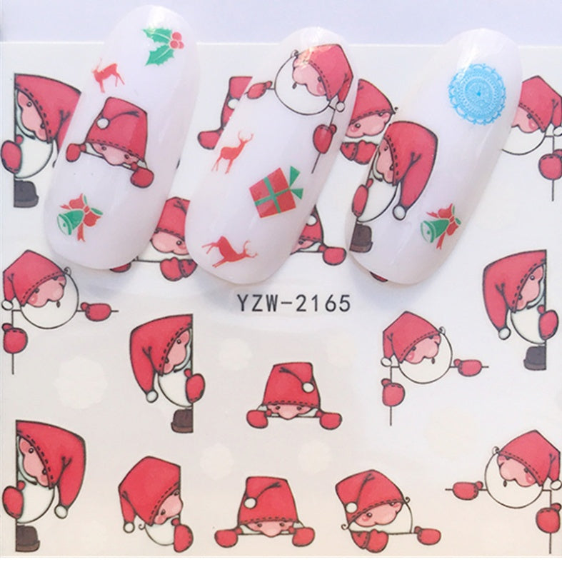 Women's Festive Red and White Holiday Themed Nail Set