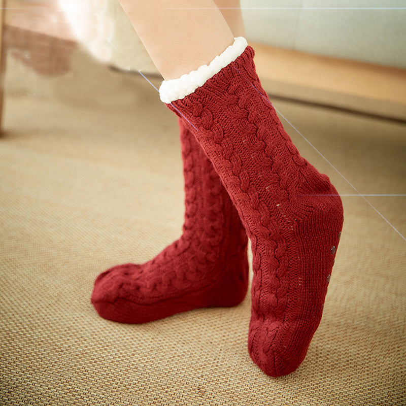 Super Soft and Thick Stretchy Ankle Socks with Traction Bottoms