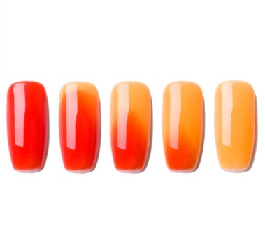 Ombre kleur korte stompe kist nagels in verschillende kleuren