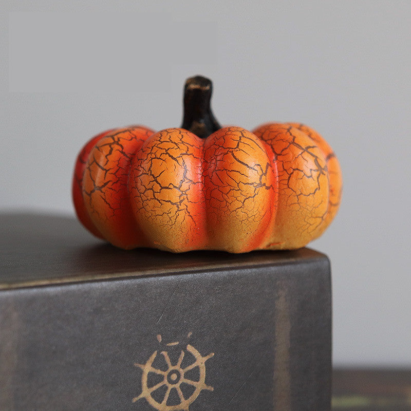 Orange Gourd Halloween Decoration with Lighted Interior in Pumpkin Color