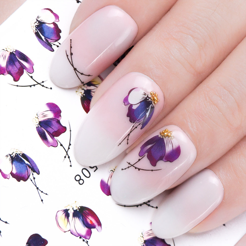 Damesbloemen nagelstickers voor accentnagels en valse nagels