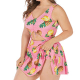 Women’s One Piece Dress Style Swimsuit with Midriff Cutout