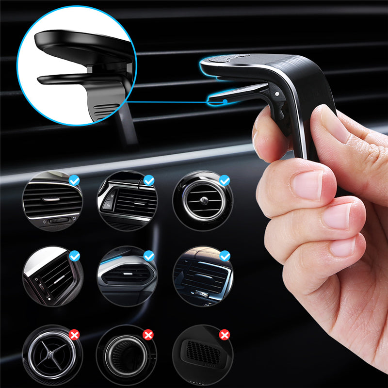 360° Magnetic Air?Vent Car Phone Holder With Compact Metal Design
