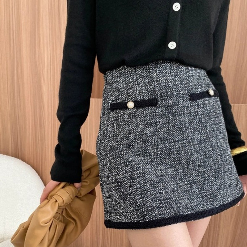 Saia de linha clássica de estilo francês para roupas atemporais