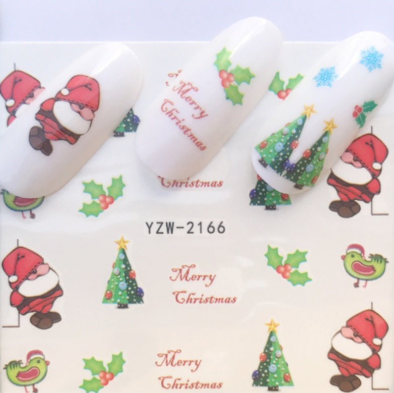 Women's Festive Red and White Holiday Themed Nail Set