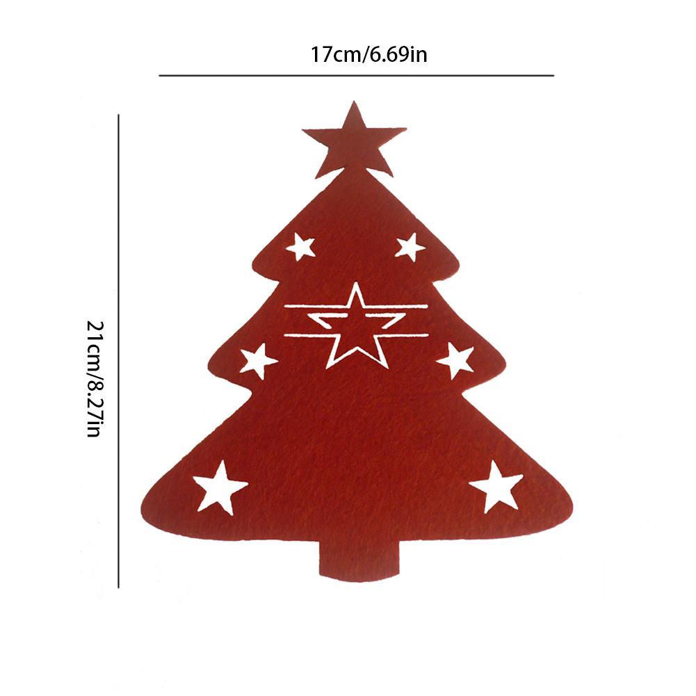 Fabric Christmas Tree & Star Holiday Dinner Silverware Holder Set in Assorted Quantities