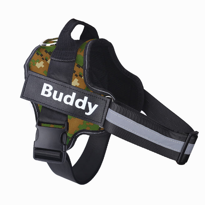 Personalized No Pull Reflective Dog Harness With Custom Patch