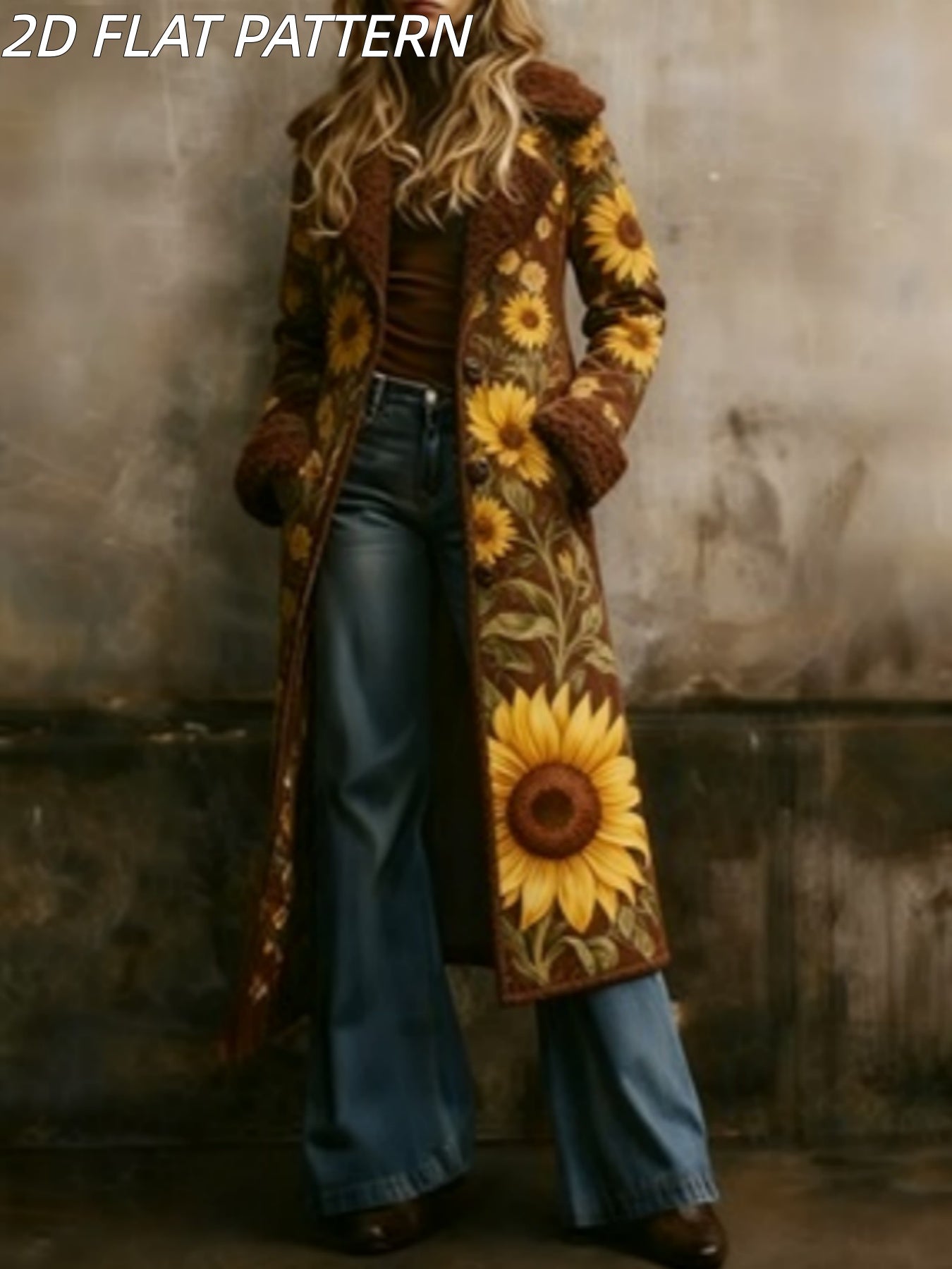 Women's New Long Sleeved Large Woolen Overcoat