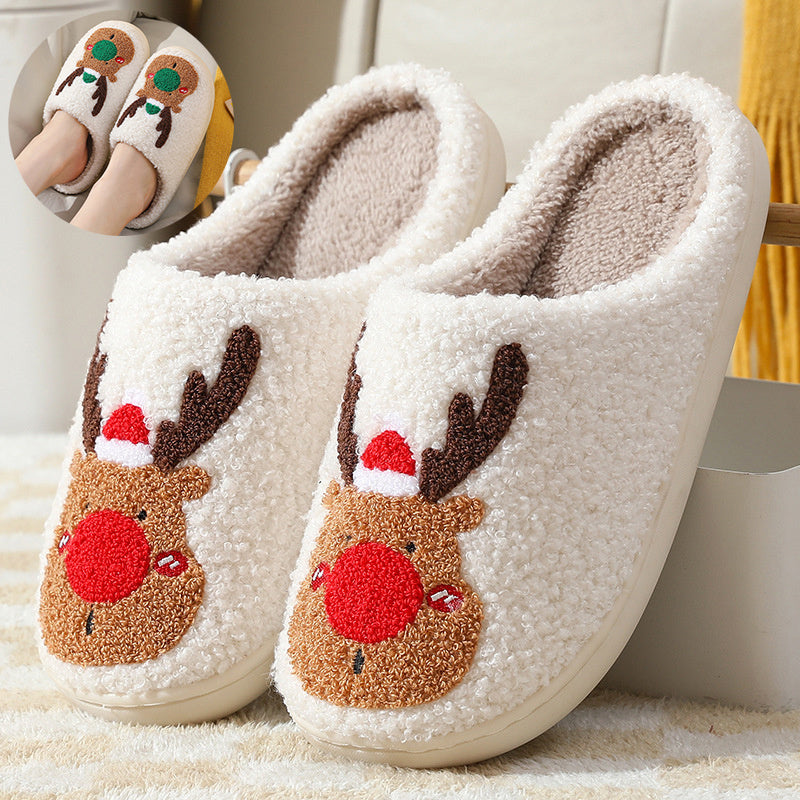 Soft and Warm Fleece Lined Christmas Themed Slip on Slippers