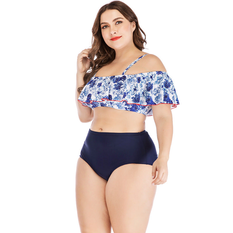 Traje de baño de una pieza de talla grande impresa para el verano sin esfuerzo elegante