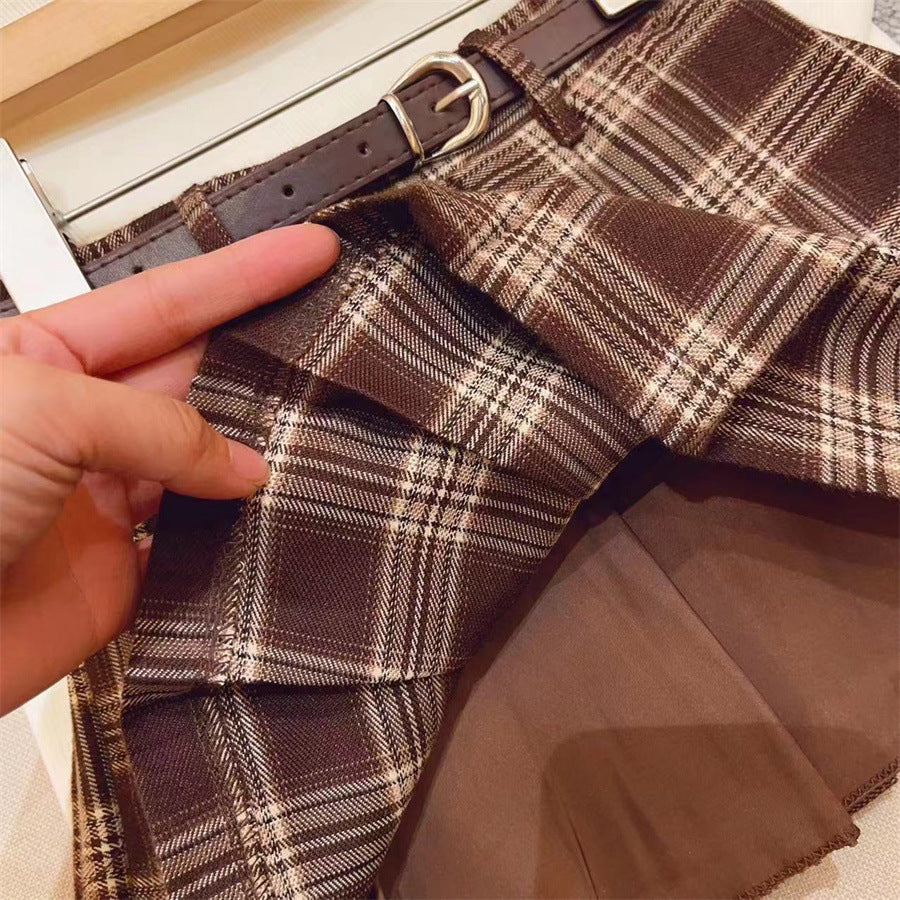 Plaid Geplooide katoenen rok voor kinderen voor dagelijks comfort