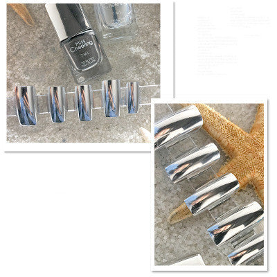 Metallic Silver Plated Nail Polish with Mirror Finish