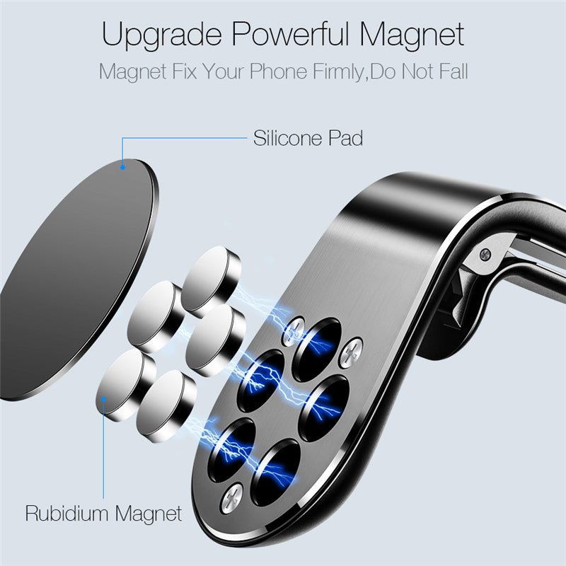 360° Magnetic Air?Vent Car Phone Holder With Compact Metal Design