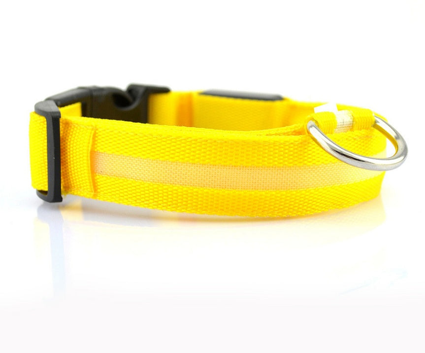 Nylon LED Luminous Pet Collar For Night Safety
