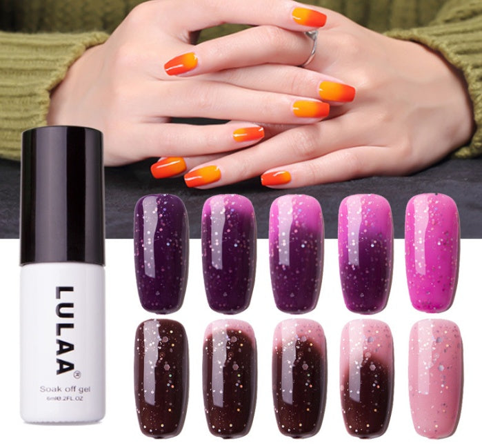 Ombre Color Short Blunt Coffin Nails in Various Colors