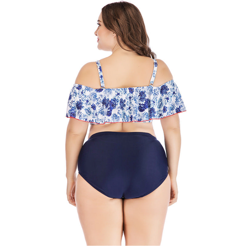 Traje de baño de una pieza de talla grande impresa para el verano sin esfuerzo elegante