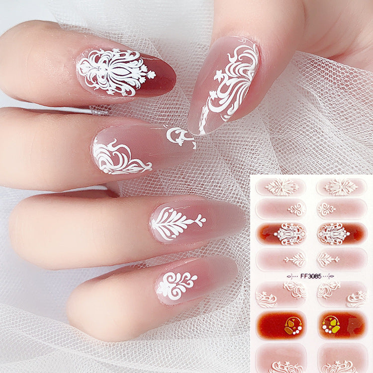 Women's Gemstone Inspired Almond Shaped Nails Stickers in Multiple Colors