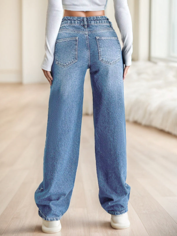 Jeans casual della gamba dritta classica di Casuglow per comfort quotidiano