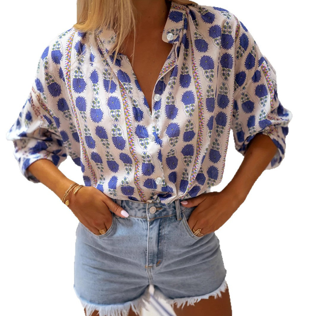 Women's Printed Casual Loose All-Match Shirt