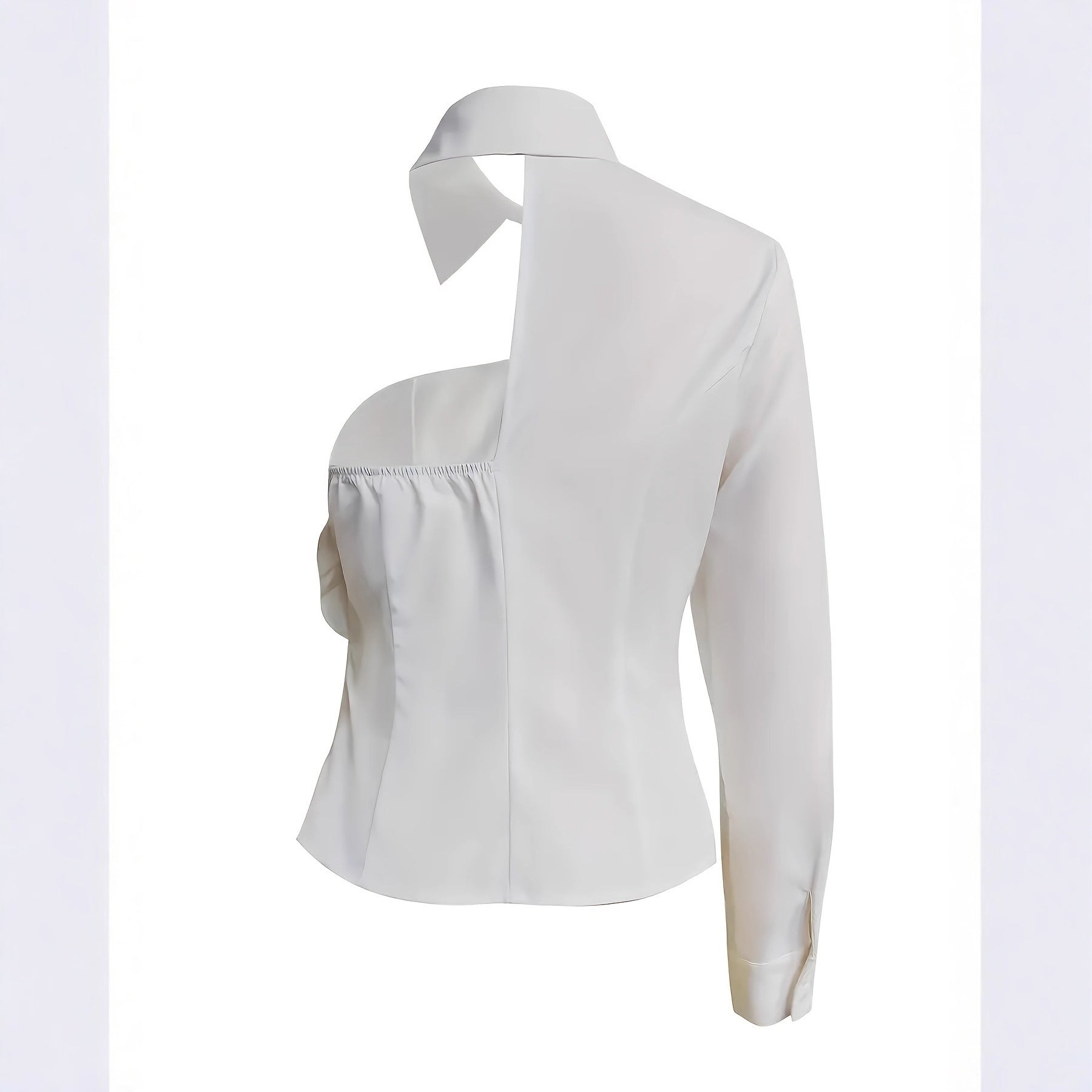 White Blouse With A One-shoulder TOP